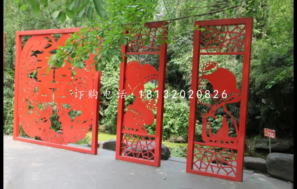 不銹鋼剪紙雕塑，公園景觀雕塑