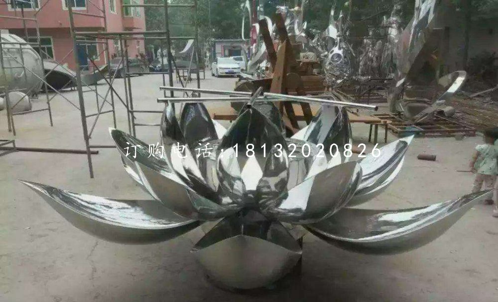 不銹鋼蓮花，廣場不銹鋼雕塑 (2)