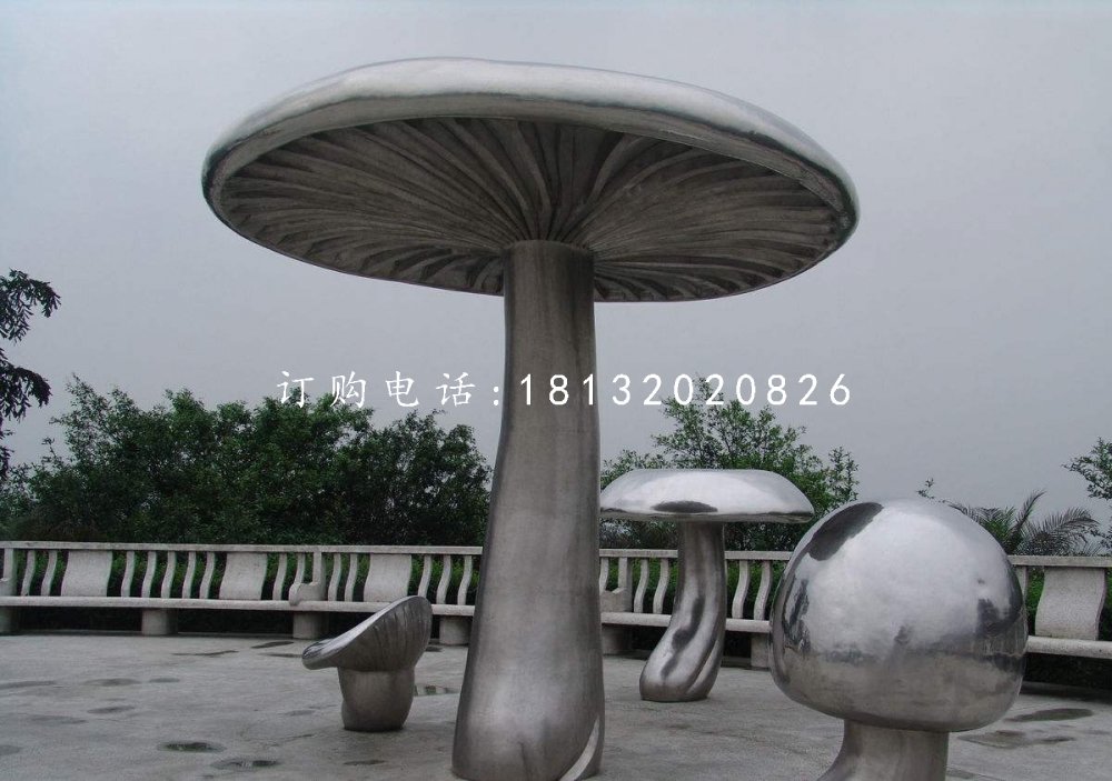 不銹鋼蘑菇雕塑，公園景觀雕塑
