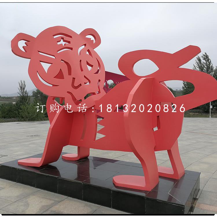 不銹鋼十二生肖，抽象動物雕塑 (1)