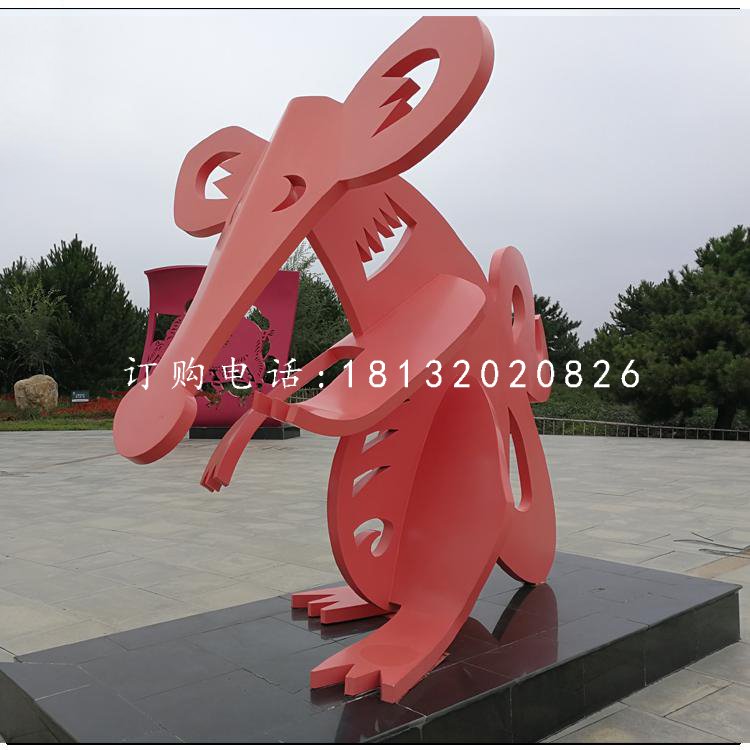 不銹鋼十二生肖，抽象動物雕塑 (2)