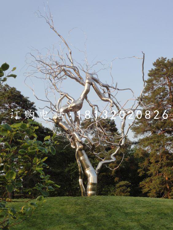 不銹鋼樹根雕塑，公園景觀雕塑