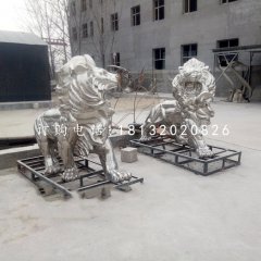 不銹鋼西洋獅，歐式獅子雕塑