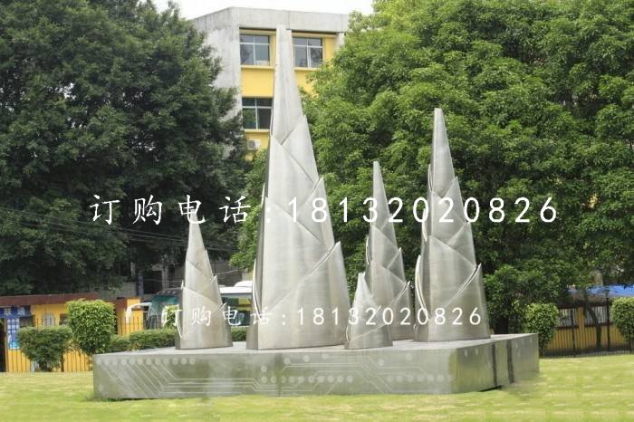 不銹鋼竹筍雕塑，公園植物雕塑