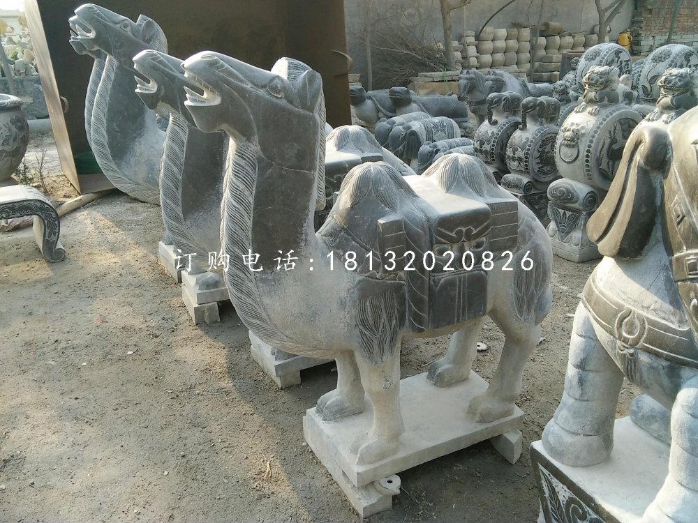 駱駝石雕，青石動物雕塑 (2)
