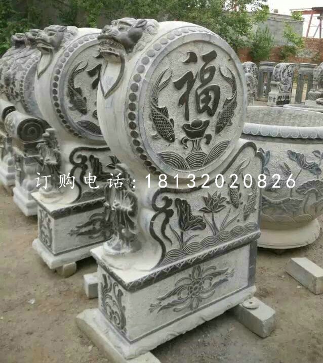 門枕石石雕，青石仿古門墩