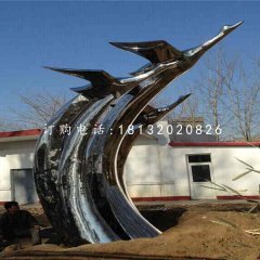 不銹鋼飛翔的天鵝雕塑，公園不銹鋼雕塑