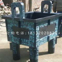 四足鼎銅雕，青銅鼎