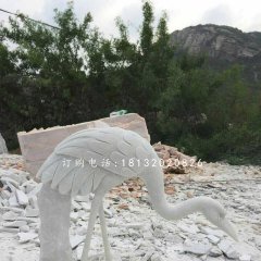 公園仙鶴石雕，漢白玉仙鶴