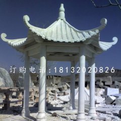 六角亭子，公園景觀石雕