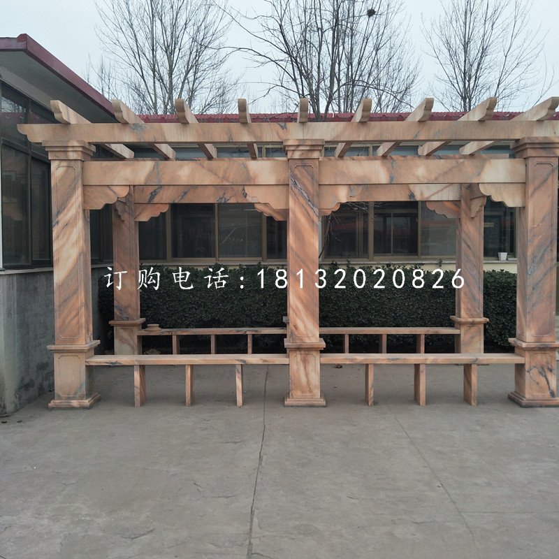 簡易石長廊，晚霞紅長廊雕塑