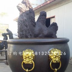仿古銅水缸，廣場(chǎng)銅水缸雕塑