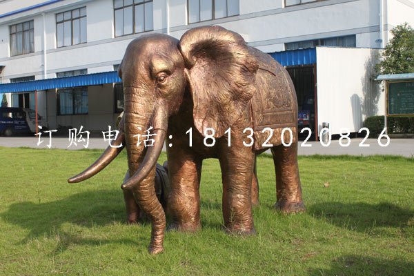 大象銅雕，公園動(dòng)物雕塑