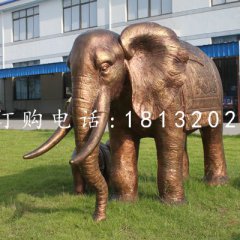 大象銅雕，公園動(dòng)物雕塑