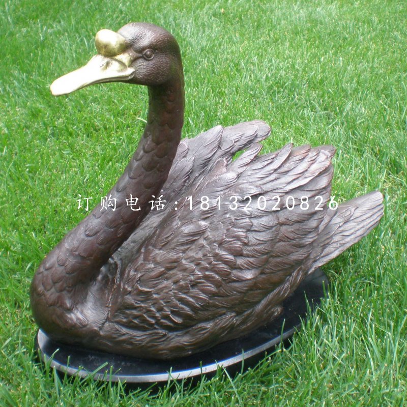 天鵝銅雕，公園動(dòng)物銅雕 (2)