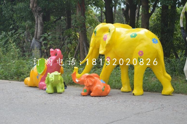 玻璃鋼彩繪小像，公園動物雕塑