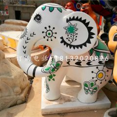 彩繪小象雕塑，商場(chǎng)景觀雕塑