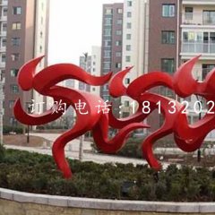 跑步雕塑，不銹鋼抽象人物