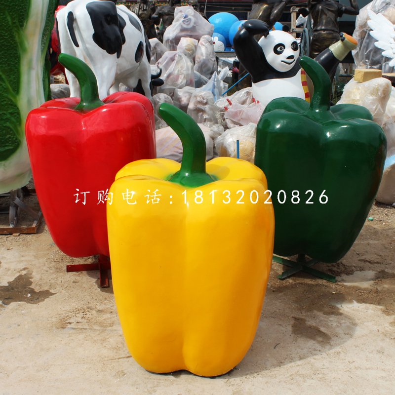 柿子椒雕塑，玻璃鋼蔬菜雕塑 (1)