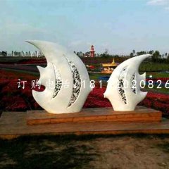 玻璃鋼抽象魚雕塑，公園景觀雕塑