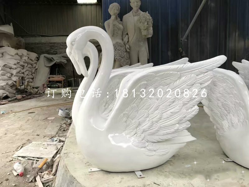白天鵝雕塑，玻璃鋼動物雕塑
