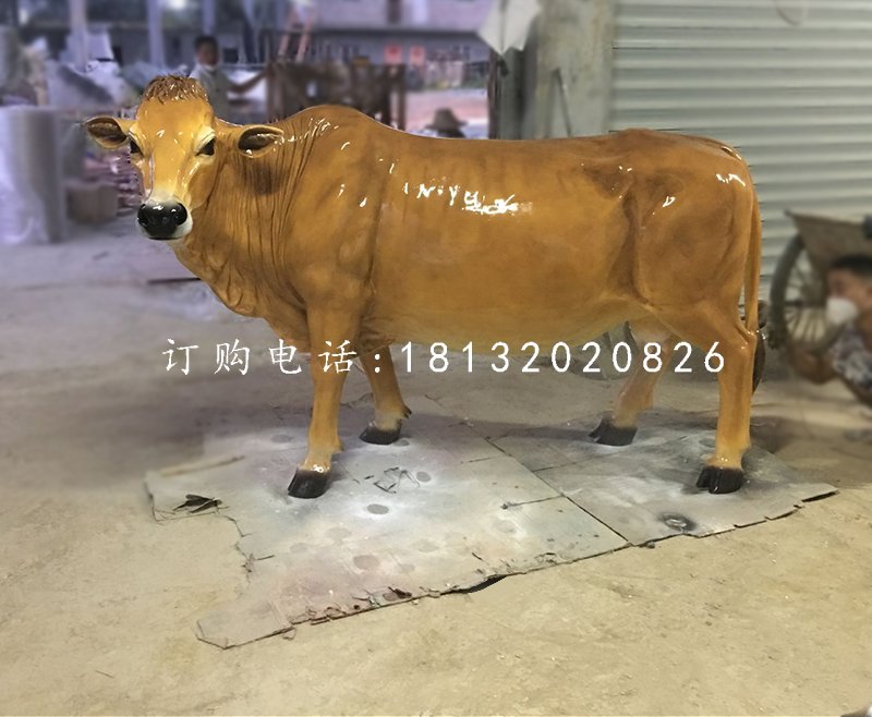 大黃牛雕塑，玻璃鋼動(dòng)物雕塑