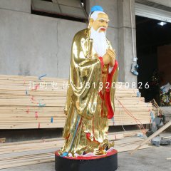 玻璃鋼孔子雕塑，貼金孔子雕塑