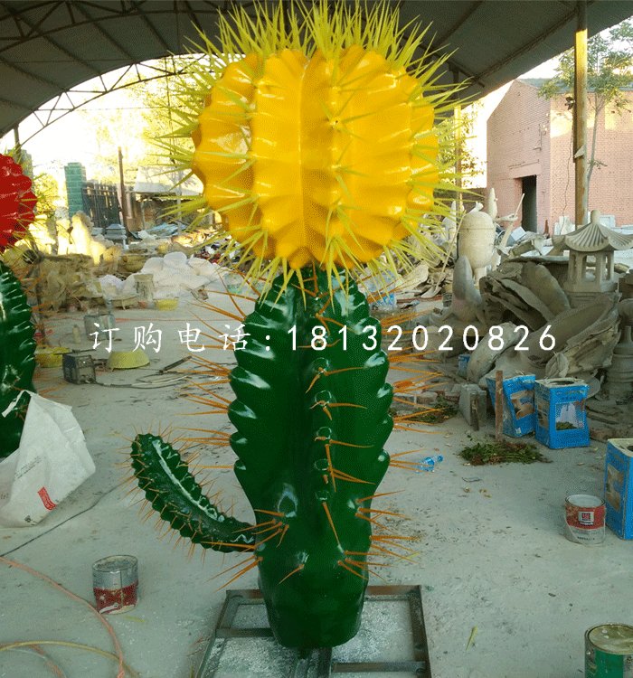 玻璃鋼仙人掌，植物雕塑