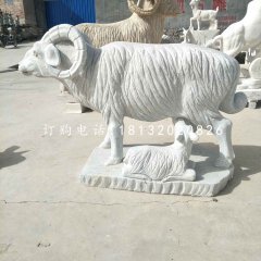 羊羔跪乳石雕，漢白玉動(dòng)物雕塑