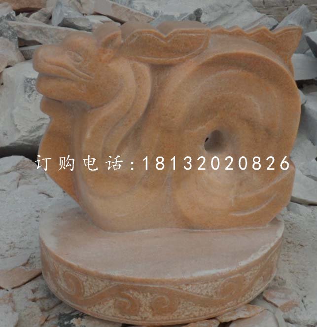 十二生肖石雕，晚霞紅抽象動(dòng)物 (2)