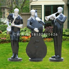 公園演奏雕塑，玻璃鋼抽象人物