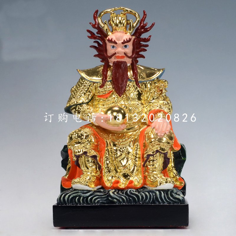 龍王雕塑，玻璃鋼貼金神仙雕塑
