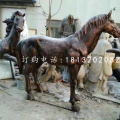 玻璃鋼仿銅馬雕塑，動(dòng)物雕塑