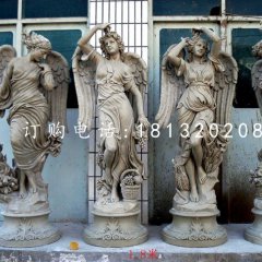 玻璃鋼仿銅天使雕塑，西方人物雕塑