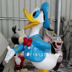 玻璃鋼唐老鴨雕塑，卡通迪士尼雕塑