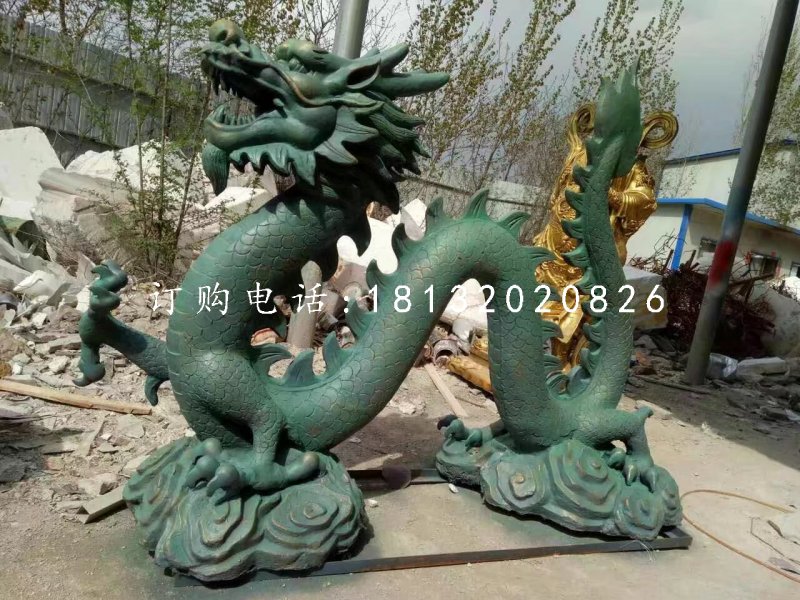 玻璃鋼龍雕塑，玻璃鋼噴漆雕塑
