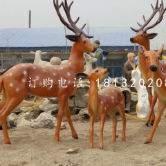 仿真小鹿雕塑，玻璃鋼梅花鹿