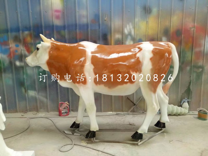 奶牛雕塑，玻璃鋼動物 (3)