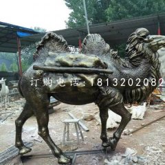 馱貨駱駝雕塑，玻璃鋼仿銅動物雕塑
