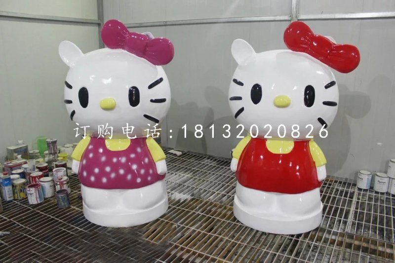 玻璃鋼hello kitty雕塑,卡通雕塑