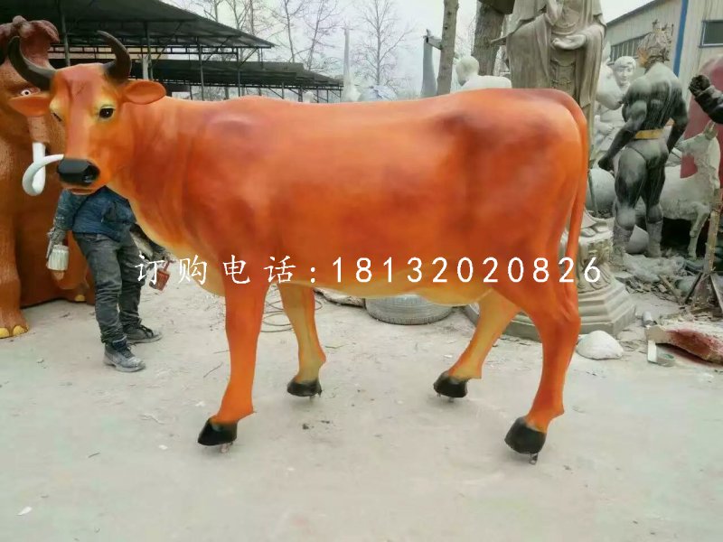 玻璃鋼黃牛,動物雕塑