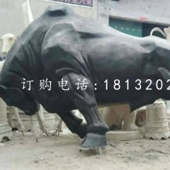 玻璃鋼拓荒牛雕塑，仿銅動物雕塑