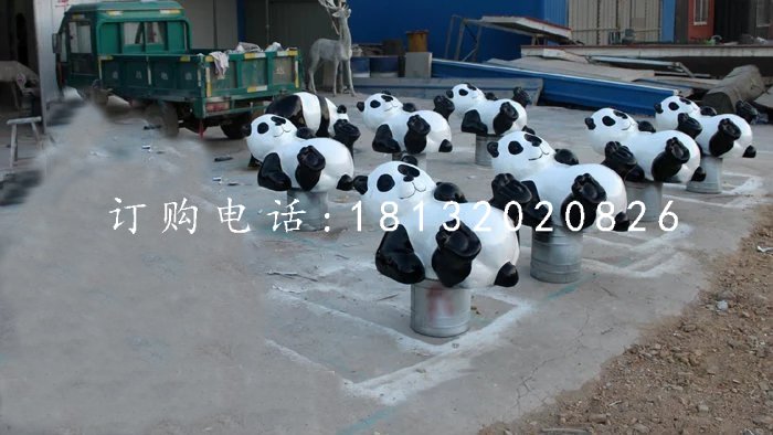 大熊貓雕塑，玻璃鋼動物雕塑 (2)