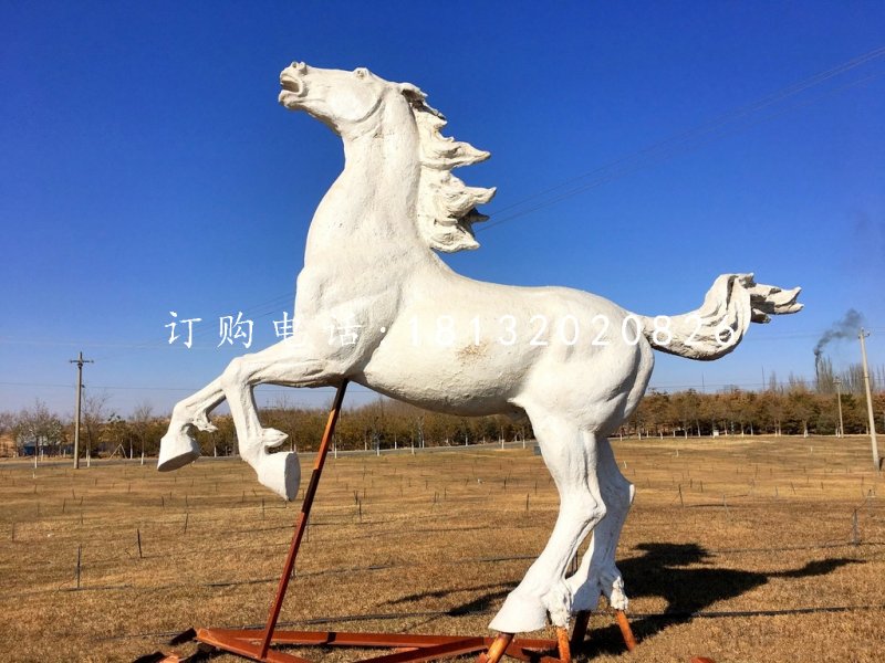 白馬雕塑，玻璃鋼動(dòng)物雕塑 (3)
