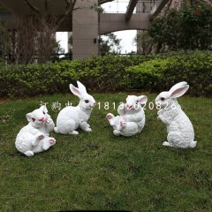 白兔雕塑，玻璃鋼動物雕塑