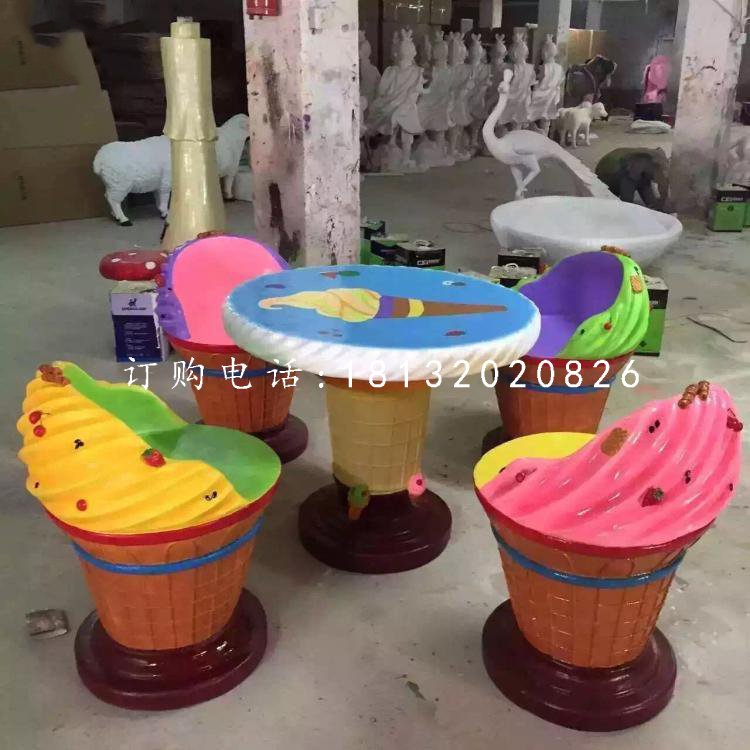 冰淇淋造型座椅，玻璃鋼卡通雕塑