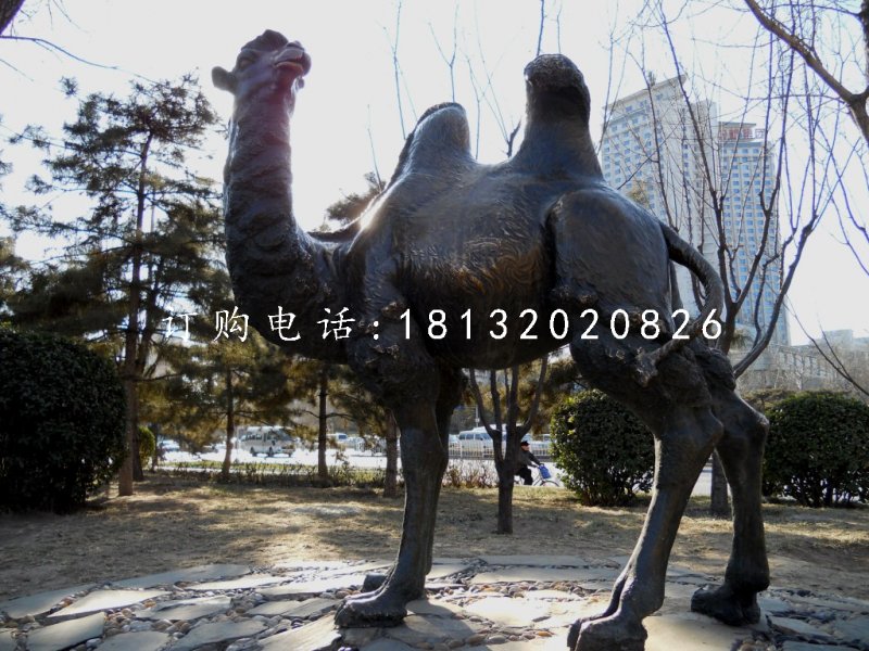 玻璃鋼駱駝雕塑，仿銅動物雕塑