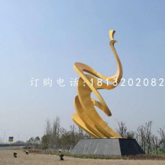 抽象孔雀雕塑，不銹鋼景觀雕塑