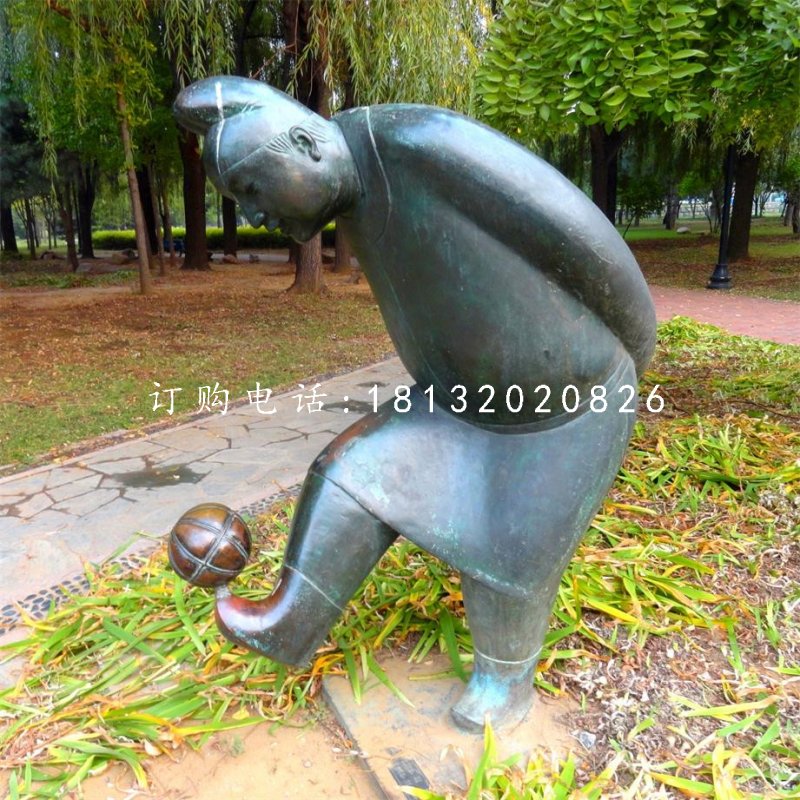 蹴鞠雕塑，古代人物銅雕