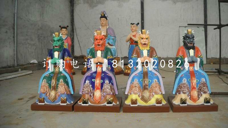 四海龍王雕塑,玻璃鋼彩繪神仙雕塑